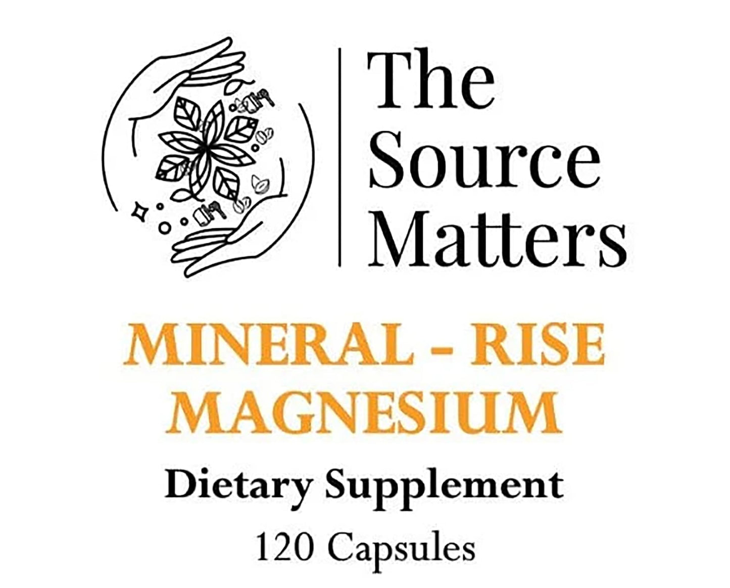 THE SOURCE MATTERS Rise Magnesium High Bioavailability Magnesium for Cardiovascular Support, Energy, Muscle Relaxation & Stress Relief, 120 Capsules