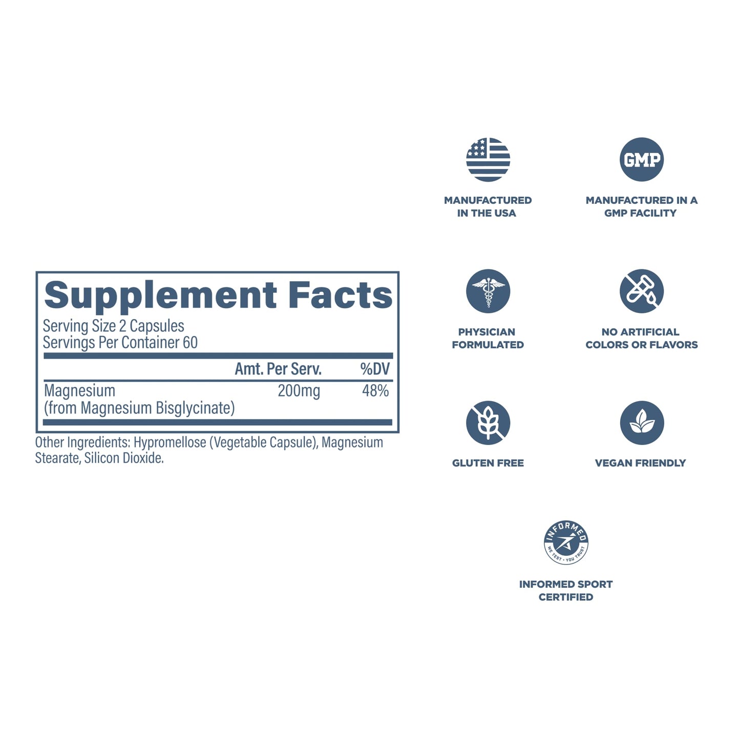 Revive Magnesium Glycinate 200mg Capsule, 180 Servings