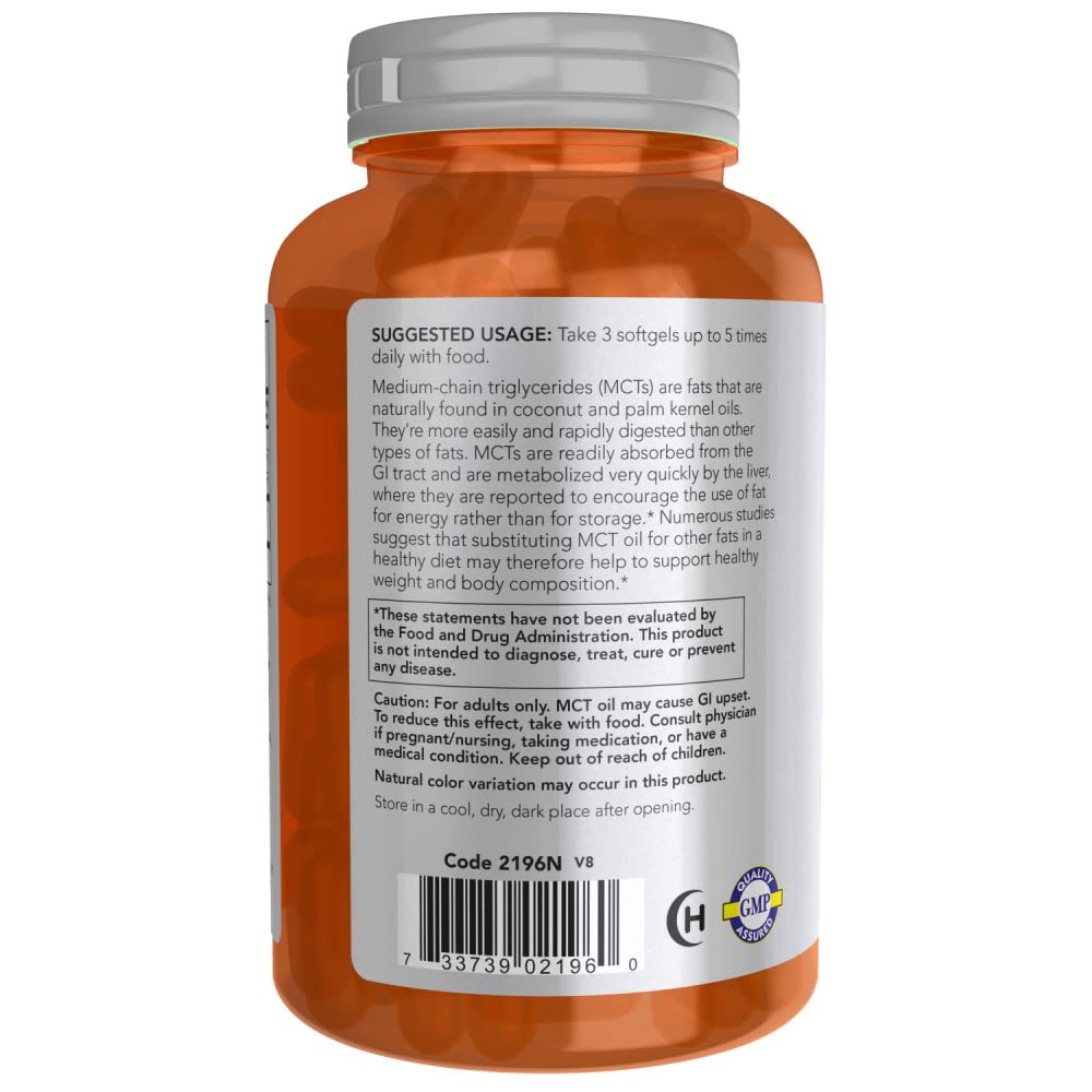 NOW Foods MCT Oil Softgels, 1,000 mg, 300 Softgels