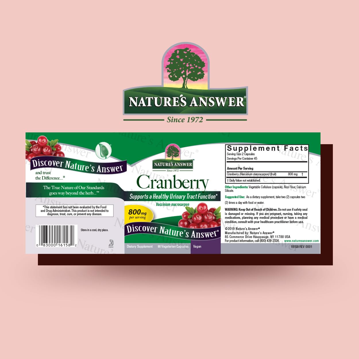 Nature's Answer Cranberry Fruit Capsules 90 Count (Pack of 2)