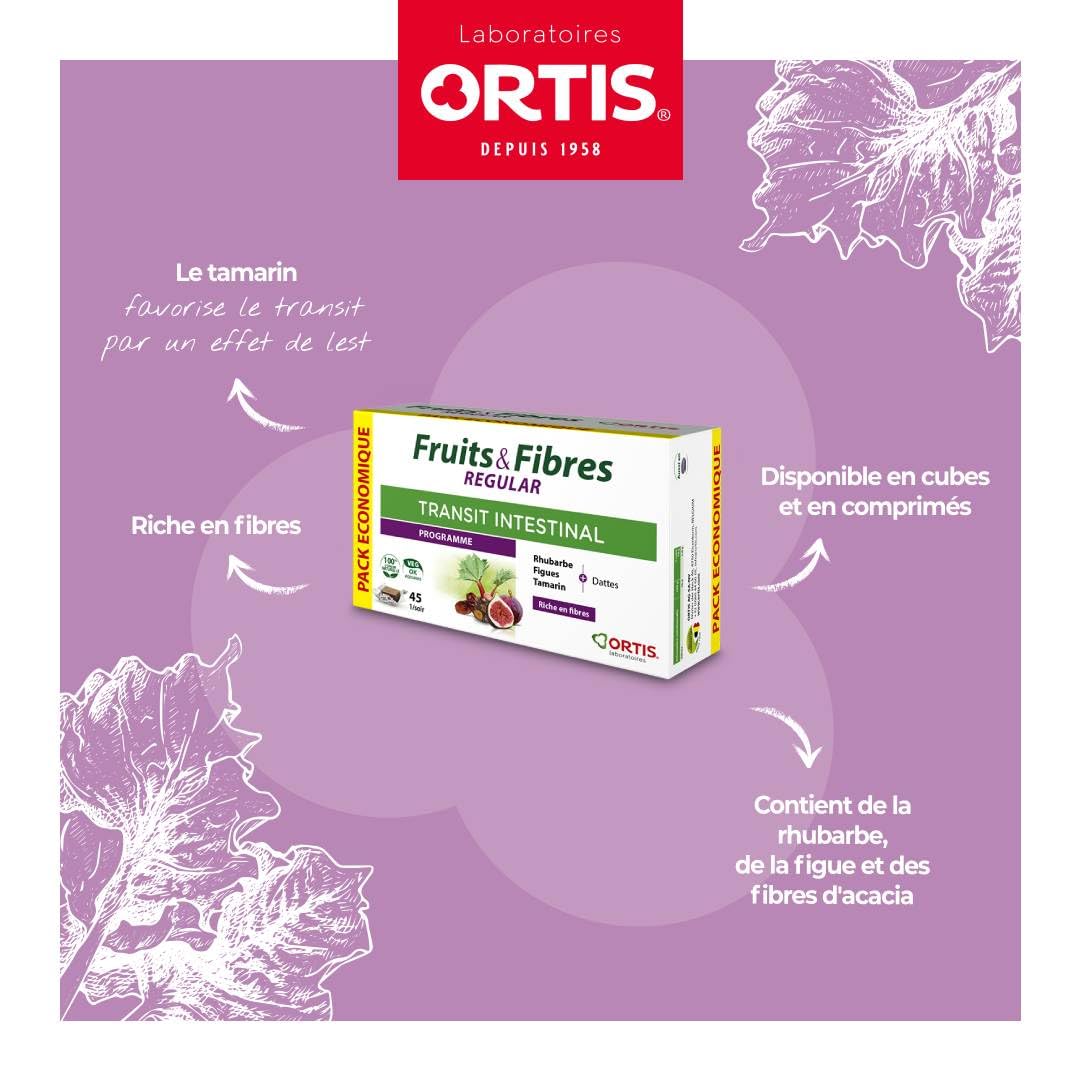 Ortis Fruits & Fibres Regular Chewable 45 Squares