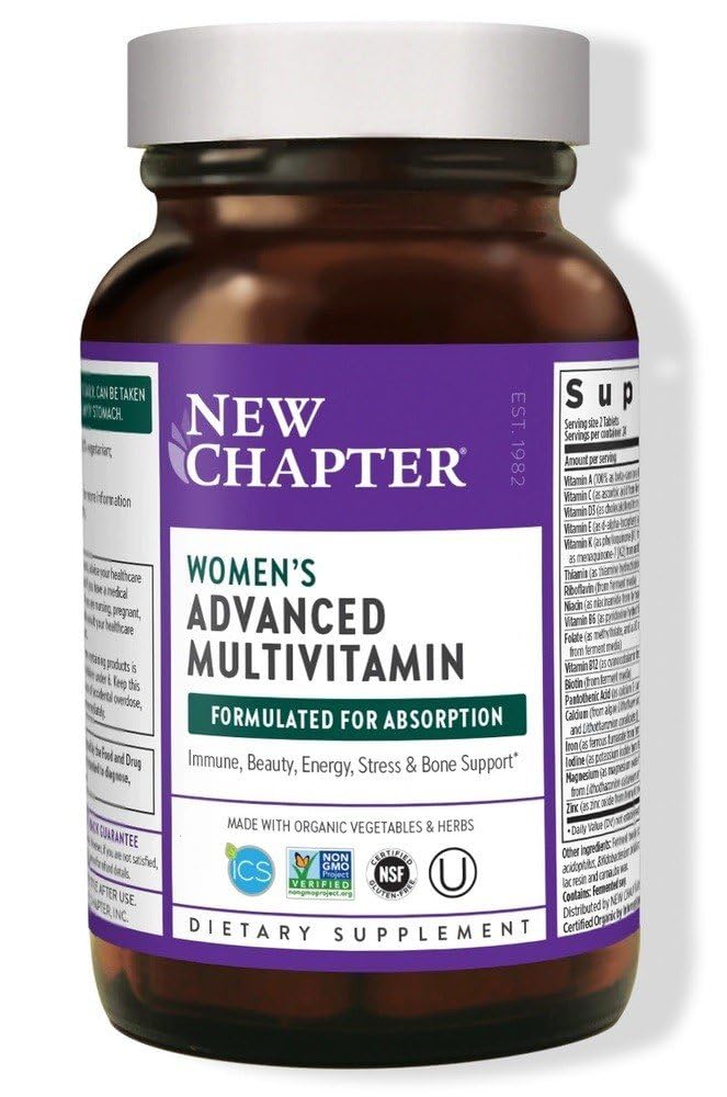 New Chapter Women's Multivitamin Every Woman Fermented with Probiotics + Iron + Vitamin D3 + B Vitamins + Organic Non-GMO Ingredients, 48 Tablets