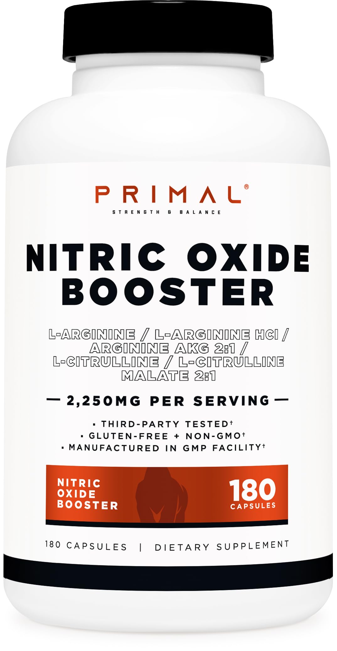 Primal Nitric Oxide Booster (2,250mg) 180 Capsules