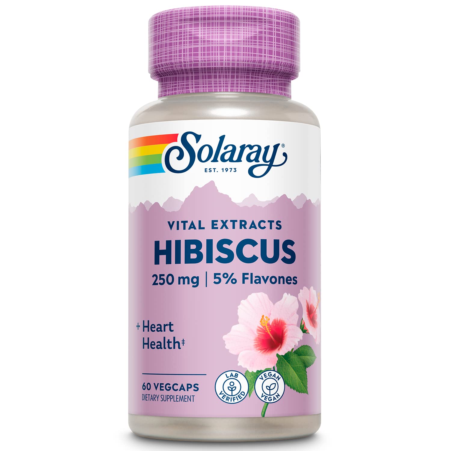 SOLARAY Hibiscus Flower Extract Sabdariffa Supplement - 250 mg, 60 Capsules