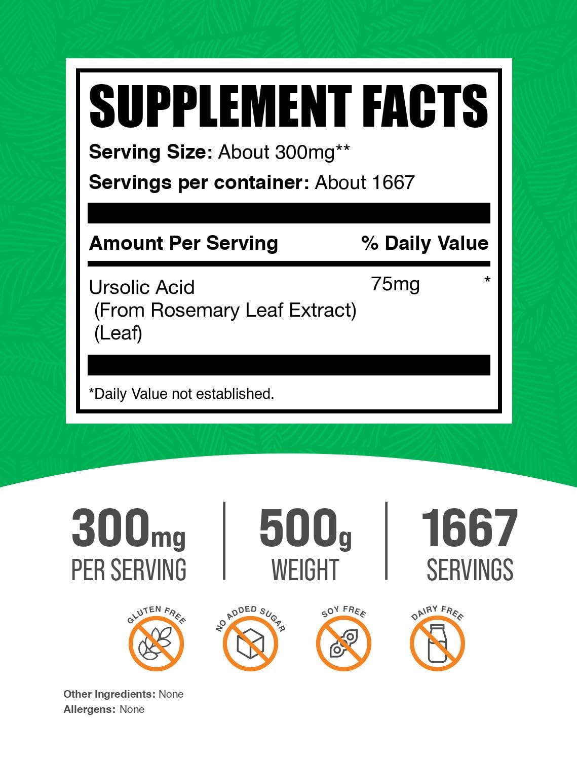 BulkSupplements Ursolic Acid Powder 3.5 oz