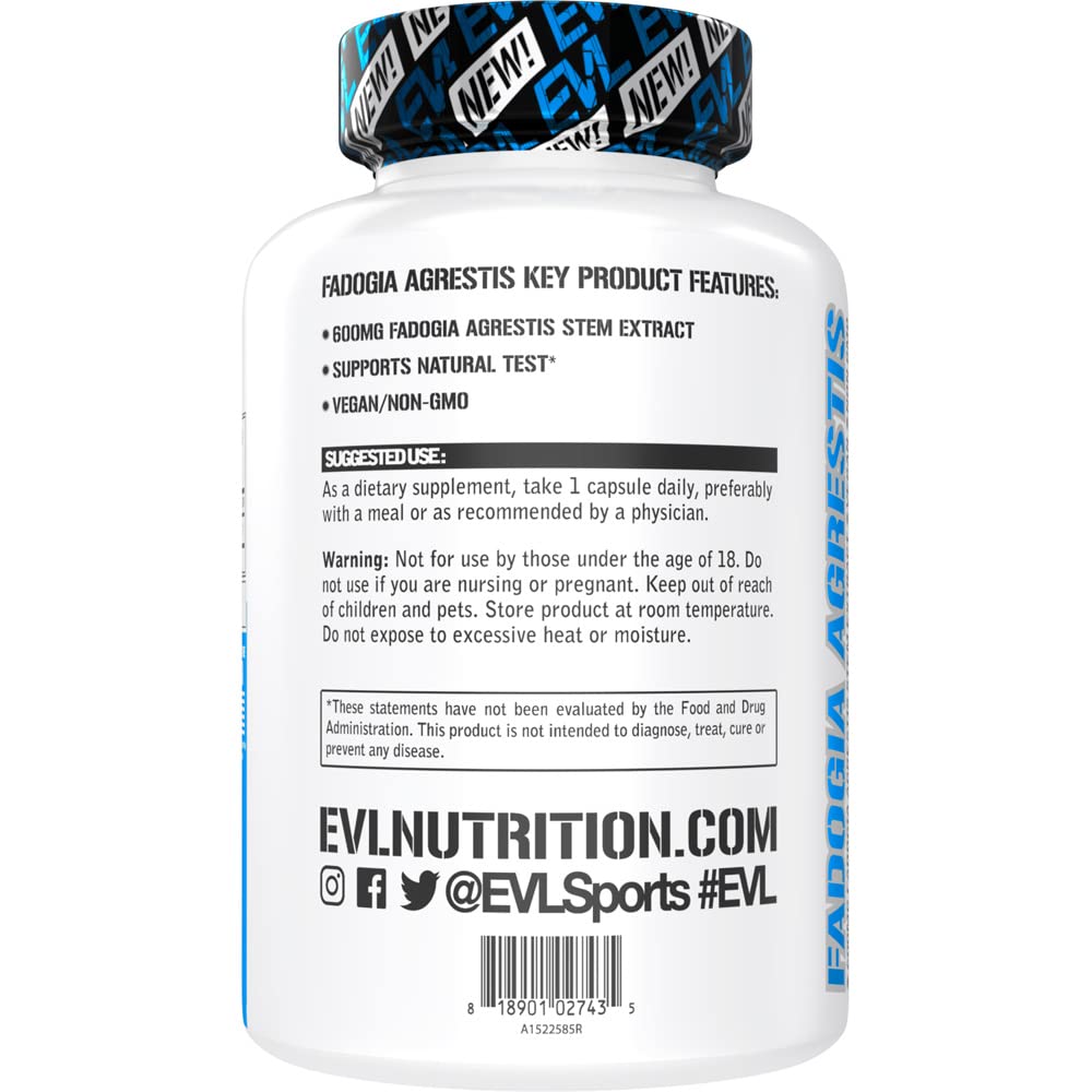 Evlution Fadogia Agrestis 600mg 10:1 Extract Capsule, 30 Capsules