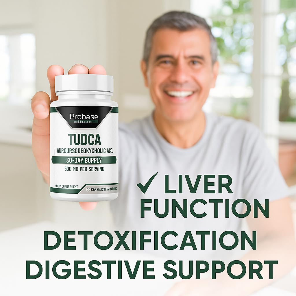 Probase Nutrition TUDCA – Premium Liver Support, Cleanse, Detox and Repair Supplement – 500mg Per Serving, 60 Capsules