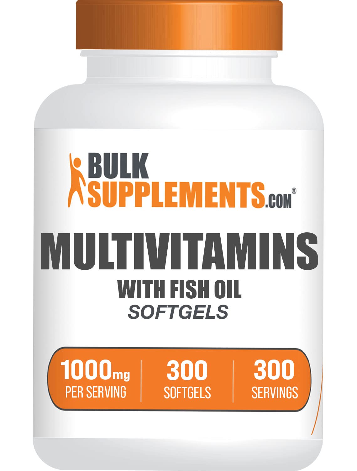 BulkSupplements Multivitamin Softgels - Daily Multivitamin Supplement, Multimineral for Men and Women with Fish Oil - Gluten Free, 300 Softgels