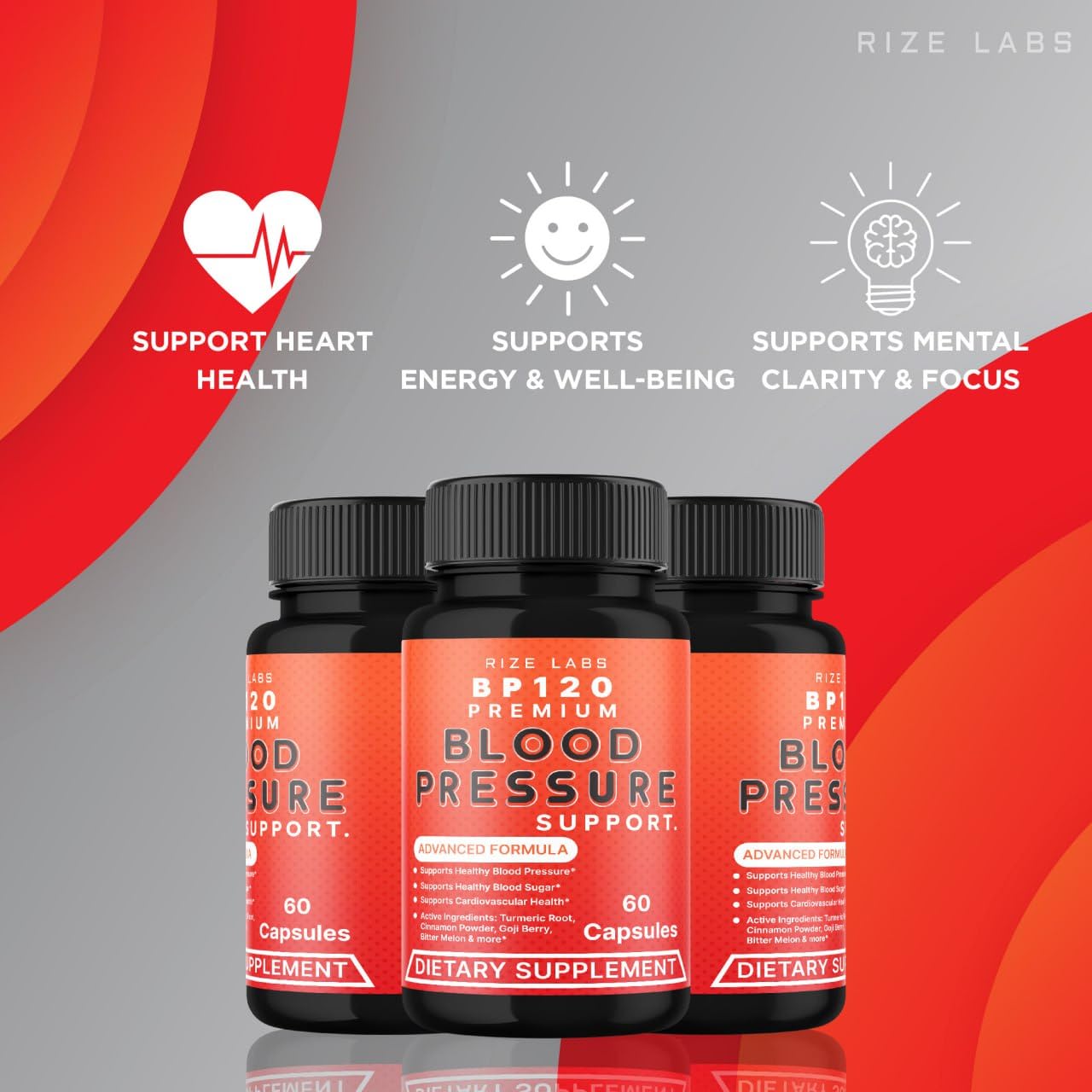 Rize Labs BP120 Premium Dietary Supplement, 60 Capsules