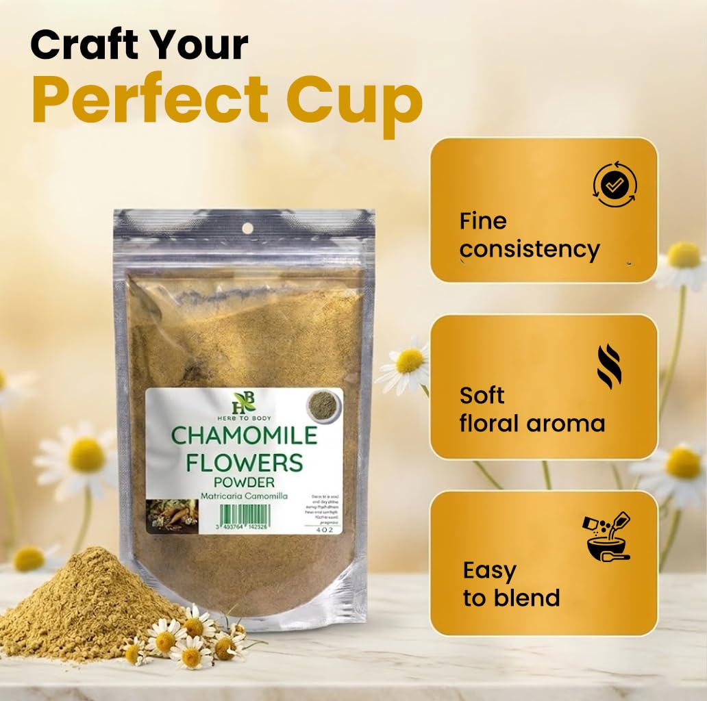 Herb To Body Dried Chamomile Flowers Powder 4oz