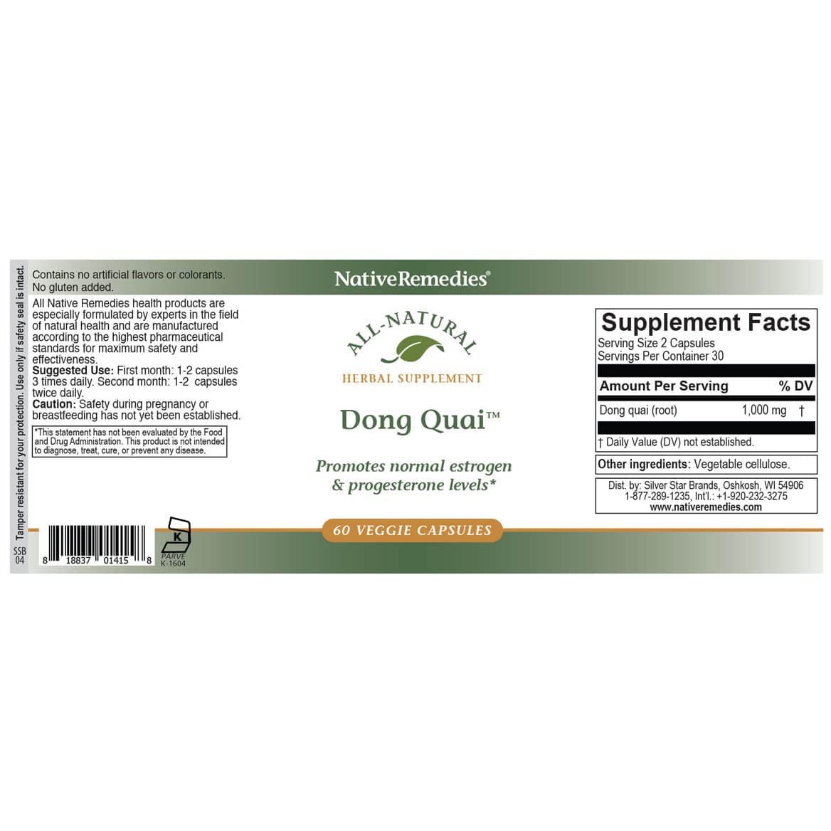 Native Remedies Dong Quai Capsules 1 Count