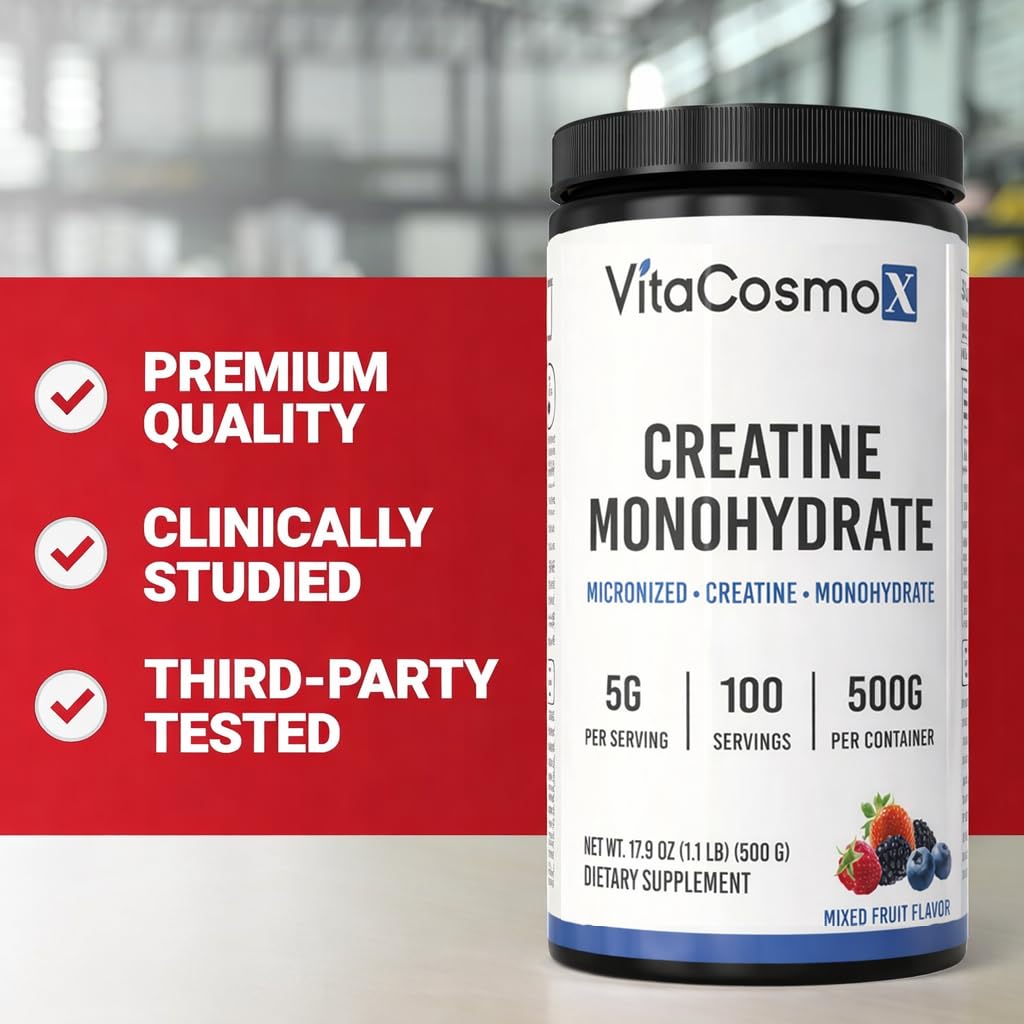 VitaCosmoX Creatine Monohydrate Micronized Powder, 17.9 oz