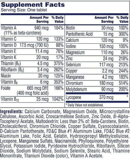ONE A DAY Men's 50+ Healthy Advantage Multivitamin Tablets 65 Count