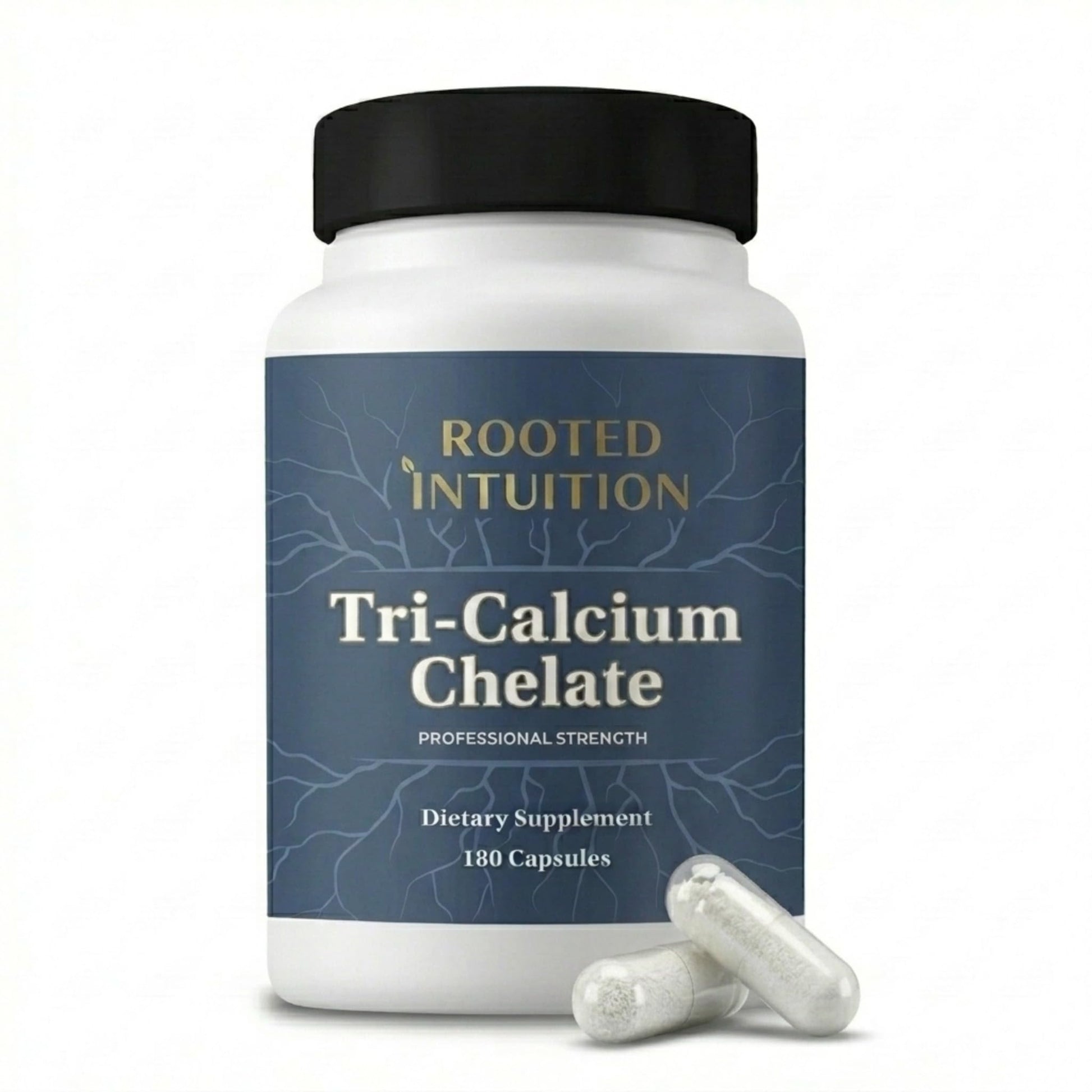 Rooted Intuition Calcium Supplement 500 mg with Vitamin D3 Capsule, 180 Count