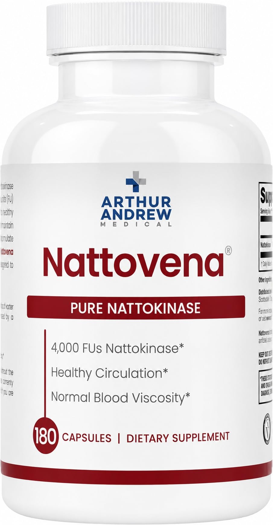 Arthur Andrew Medical Nattovena Pure Nattokinase Supplement Capsule 180