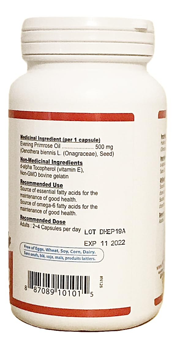 Nutridom Evening Primrose Oil Omega-6 & GLA 500mg Softgels 200 Count