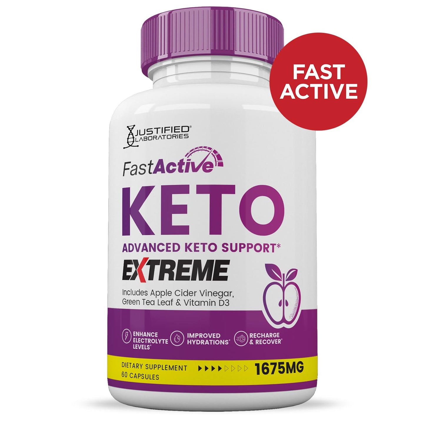 Justified Laboratories Fast Active Keto ACV Extreme 1675MG 60 Capsules