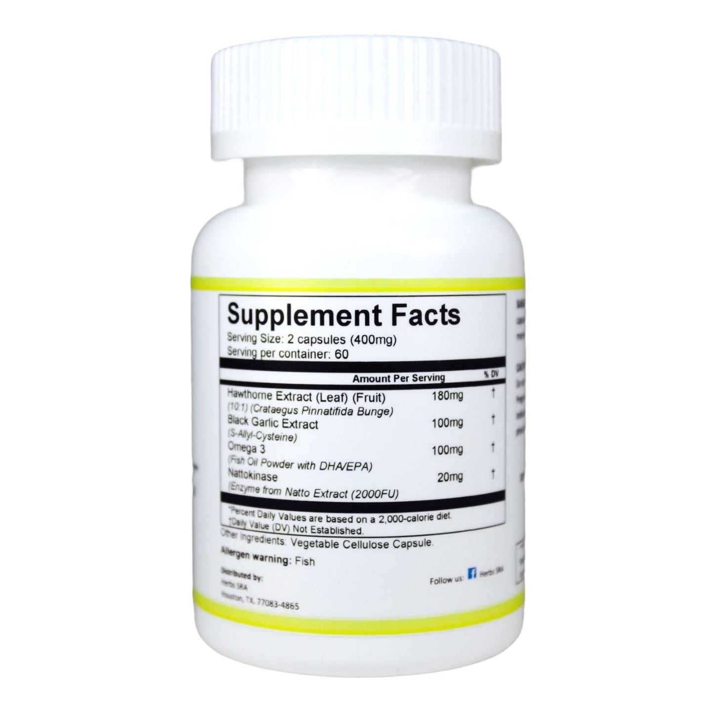 Herbs SRA CARDIOCLEAN Optimal Cardiovascular Support Capsules 120 Count