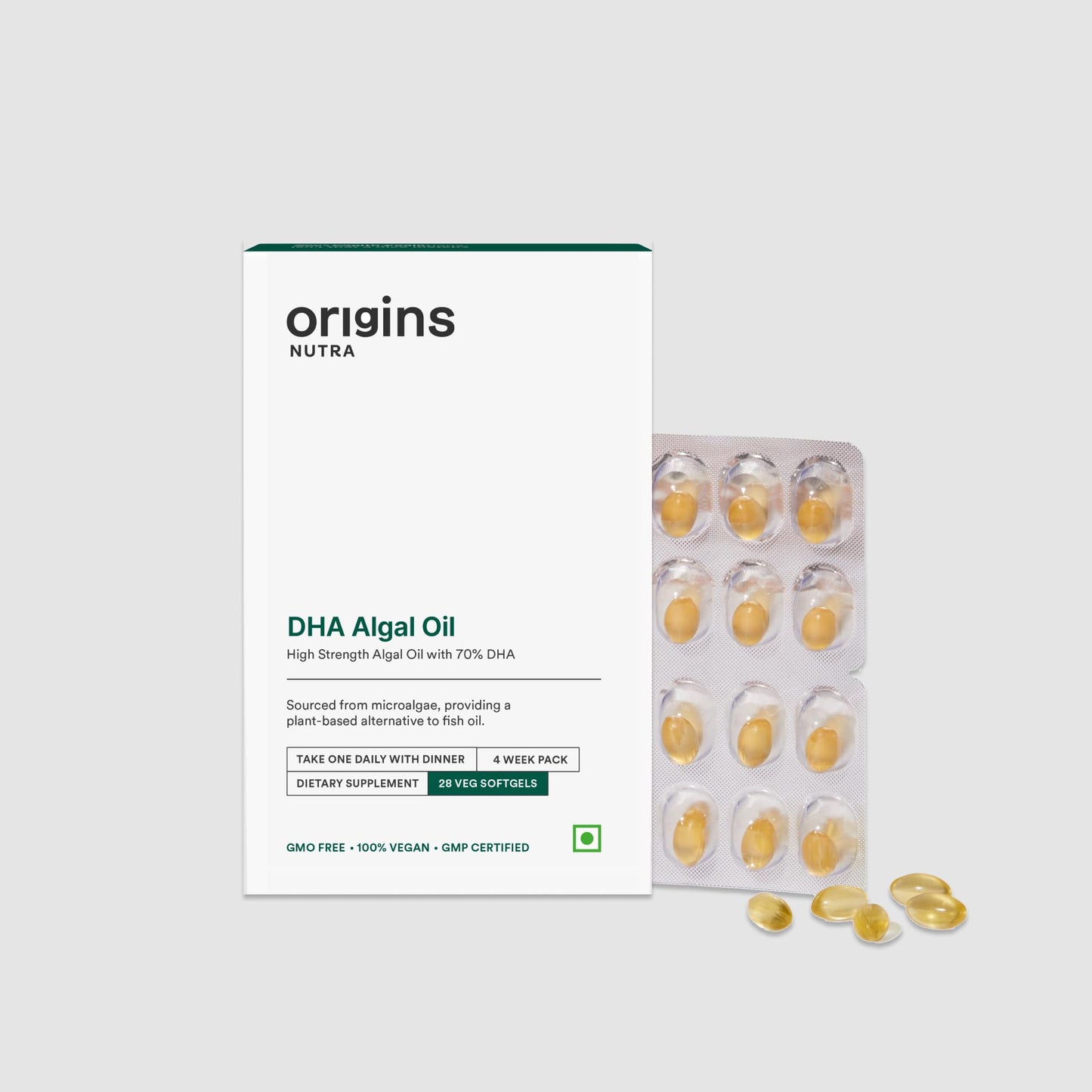 ORIGINS NUTRA DHA Algal Oil 350mg Softgels, 28 Count