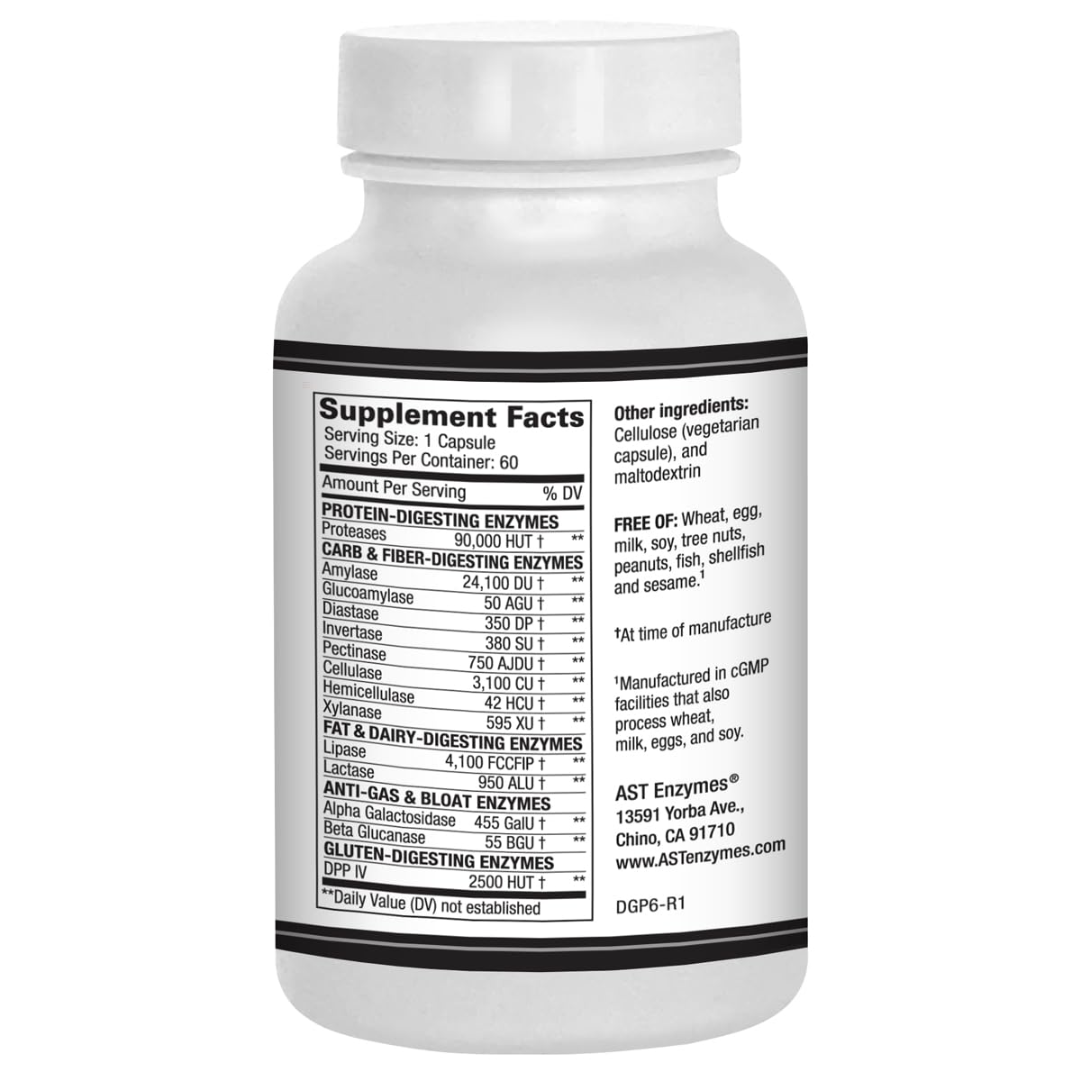 AST Enzymes Digest-GI Extra Strength Digestive Enzymes Capsule, 60 Capsules