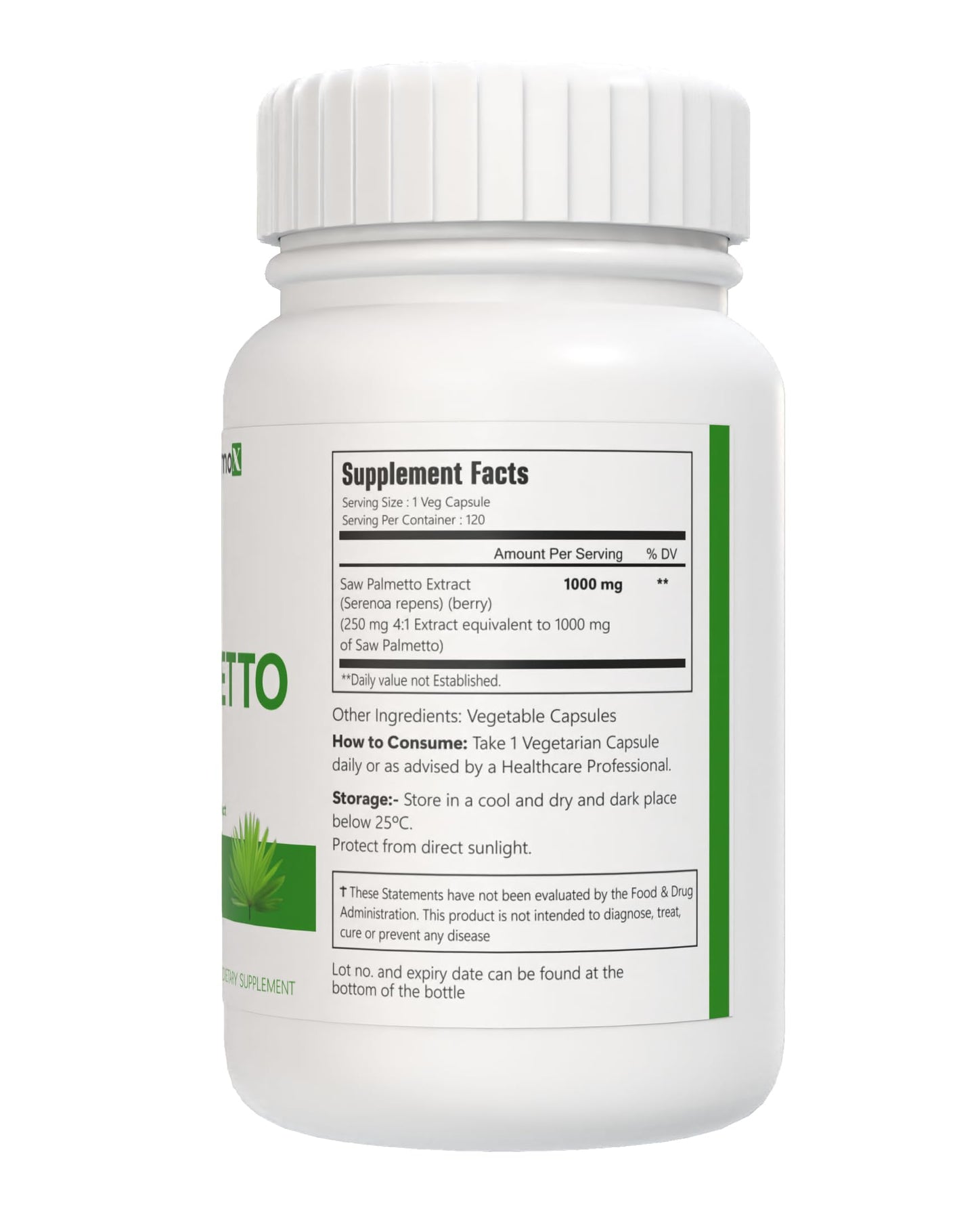 VitaCosmoX Saw Palmetto 1000mg Capsule, 1 Capsule