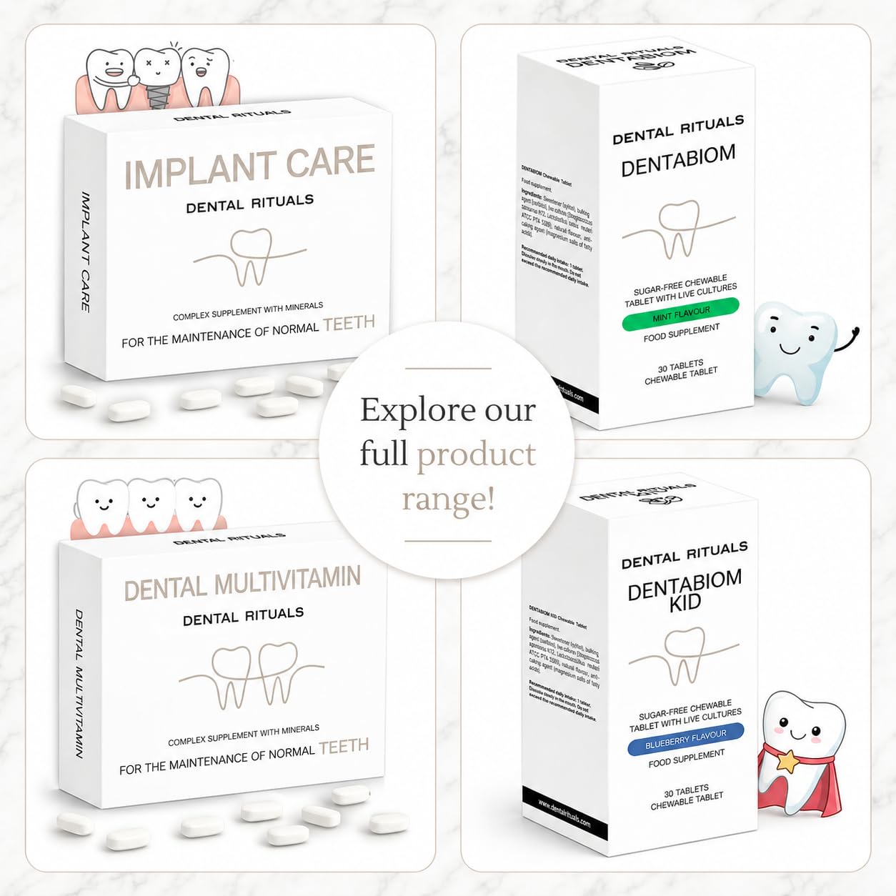 Dental Rituals Implant Care – Bone Regeneration Supplement for Dental Implants, 30 Tablets