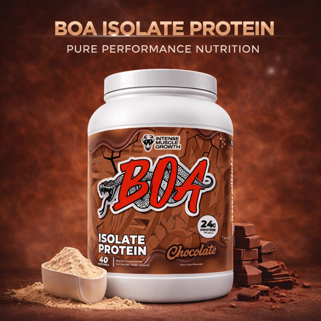 BOA Whey Protein Isolate Powder Chocolate, 40 Servings