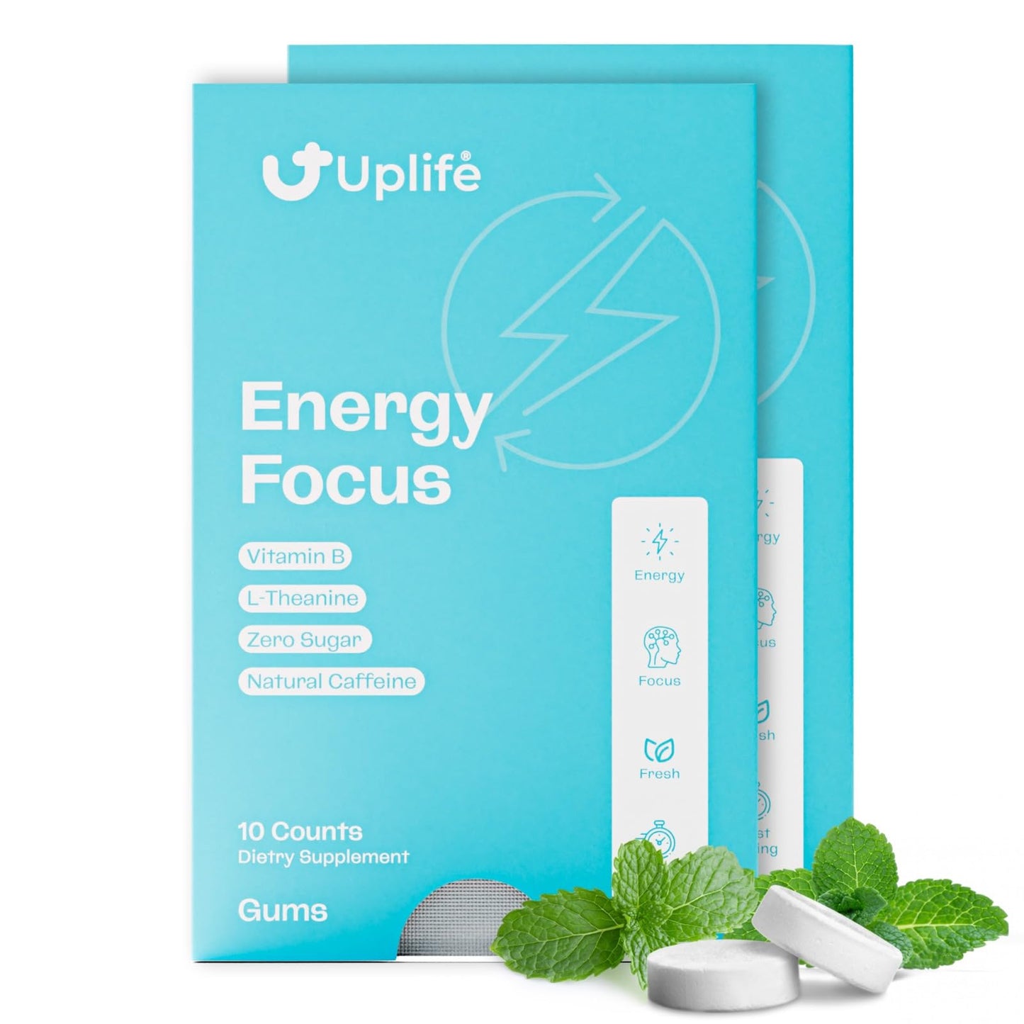 UPLIFE Energy and Focus Gum Chewable 20 Count