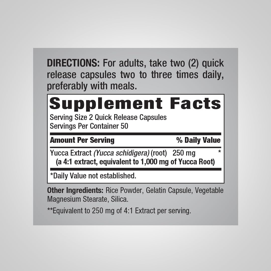 Piping Rock Yucca Root Supplement Capsule 100 Count