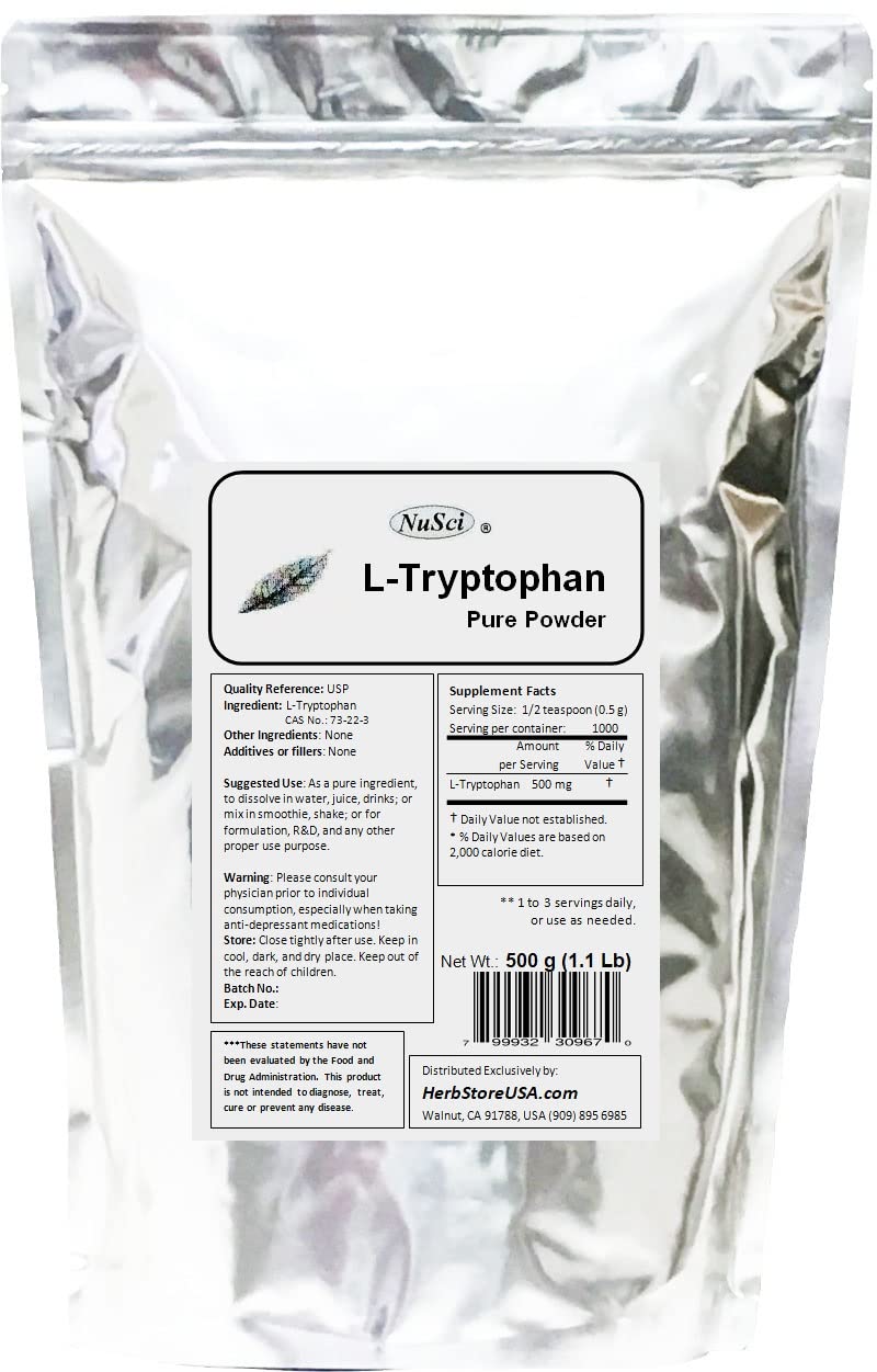 NuSci L-Tryptophan Powder, 1 Ounce