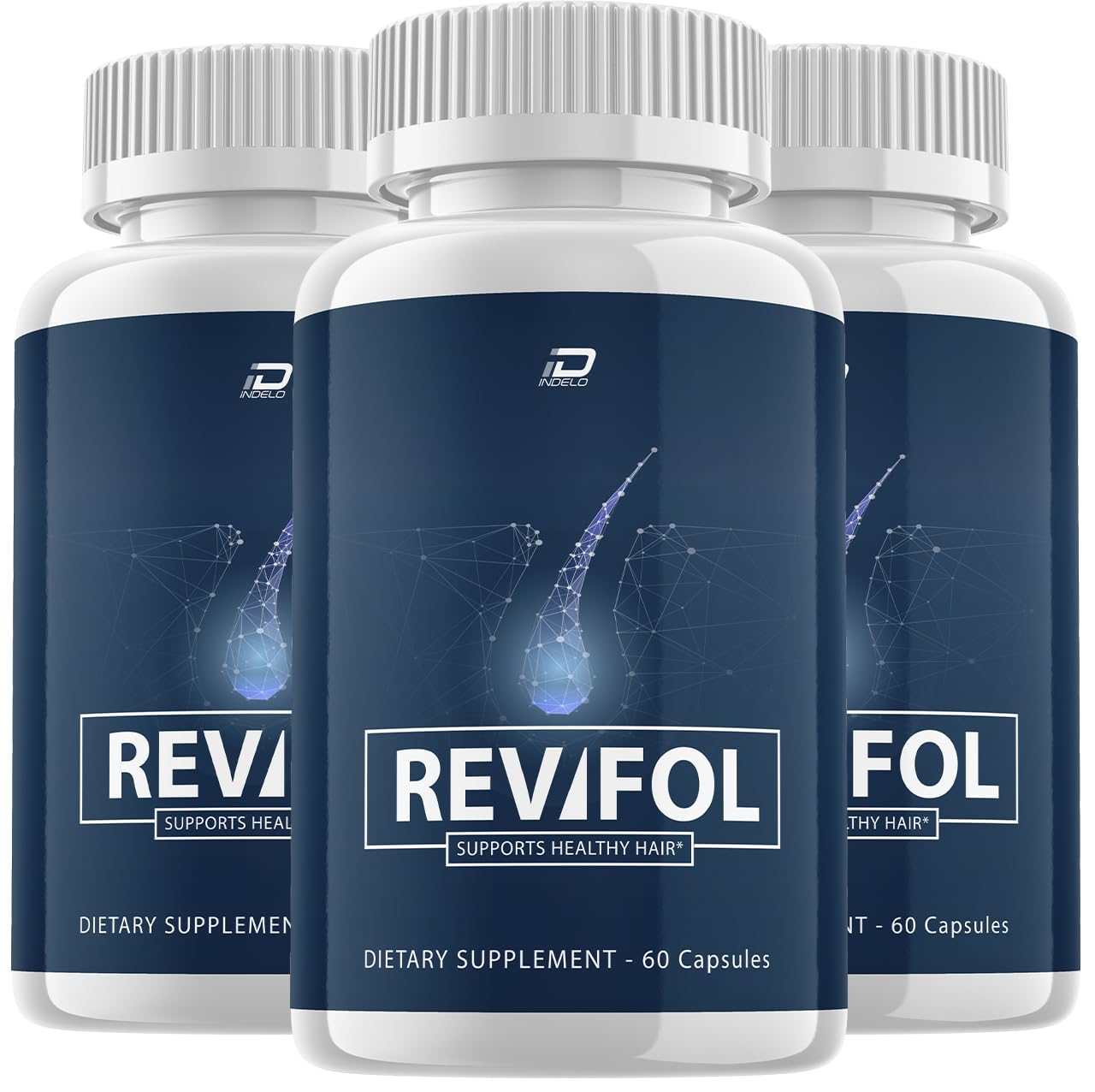 Indelo Revifol Hair Growth Support Supplement Capsules, 180 Capsules