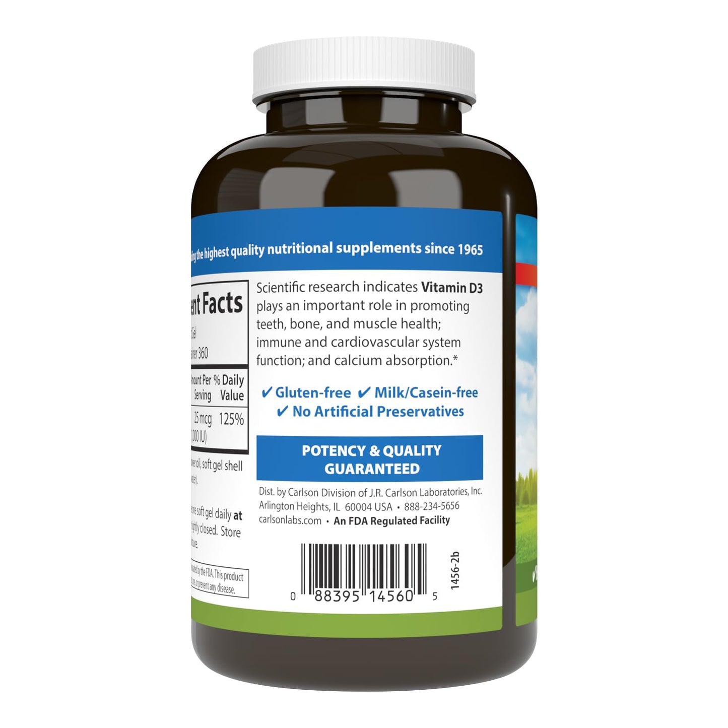 Carlson Vitamin D3 Soft Gels 360 Softgels