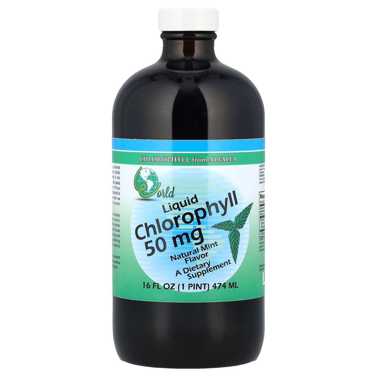 World Organic Chlorophyll Mint 50 mg Capsule, 1 Count