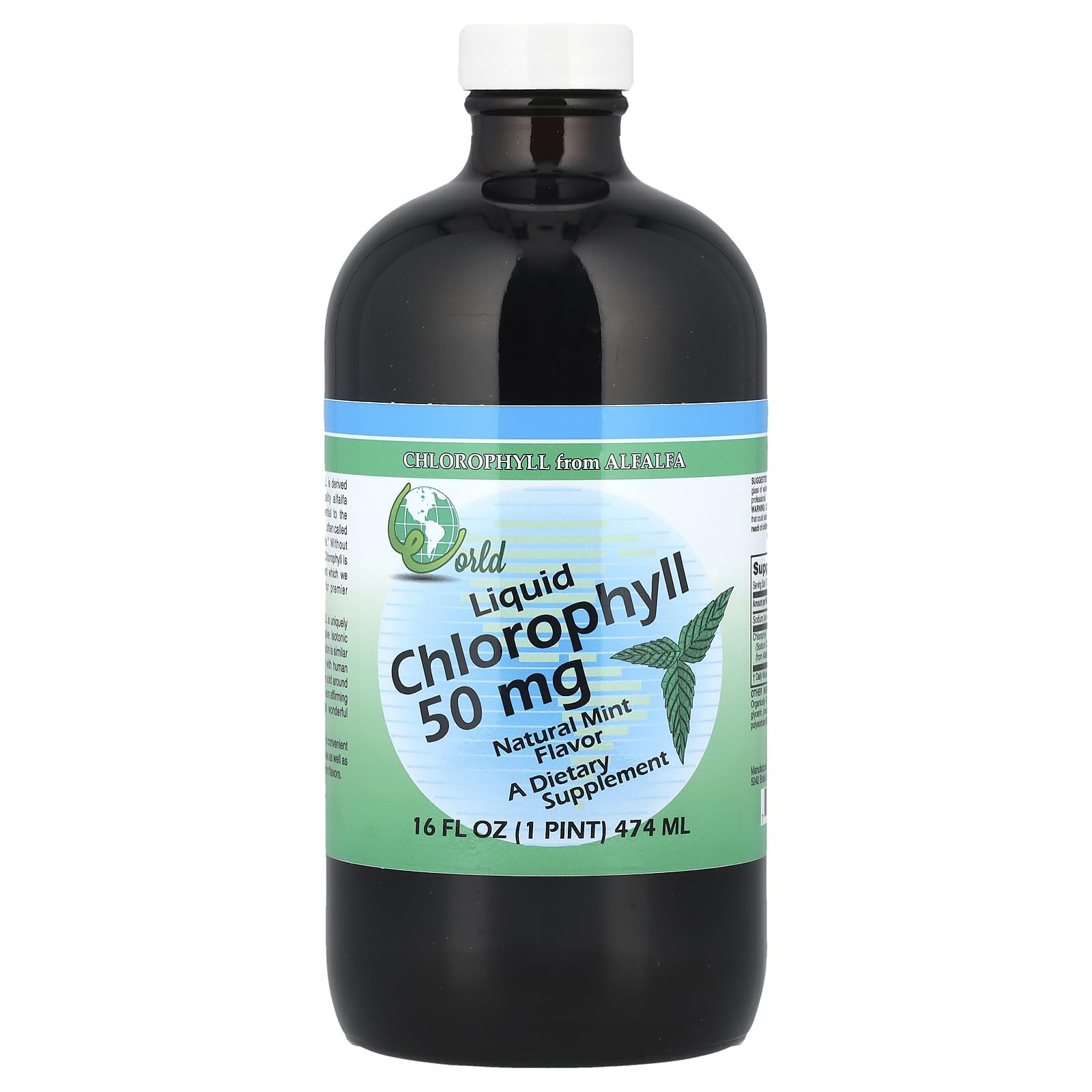 World Organic Chlorophyll Mint 50 mg Capsule, 1 Count