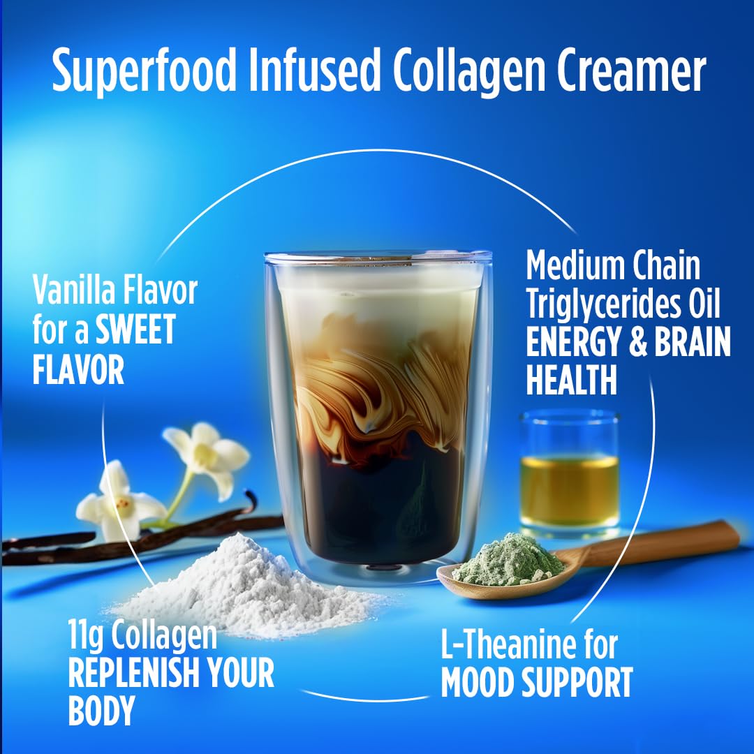 VitaCup Keto Collagen Coffee Creamer Vanilla Flavor Dairy-Free Powder 10oz
