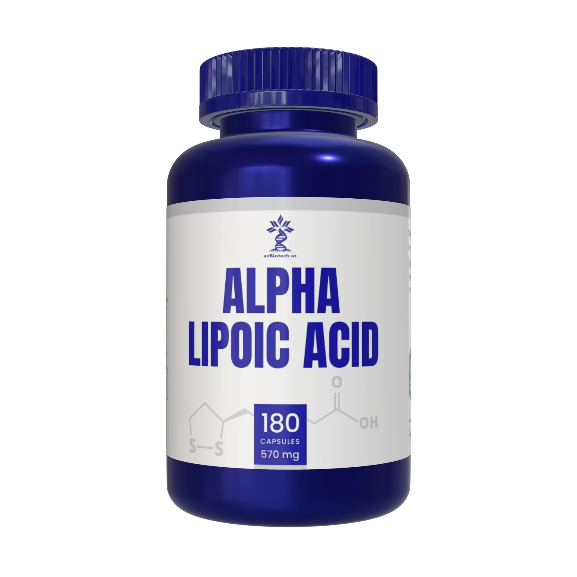 AZ BIOTECH Alpha Lipoic Acid 570 mg Capsules, 180 Count