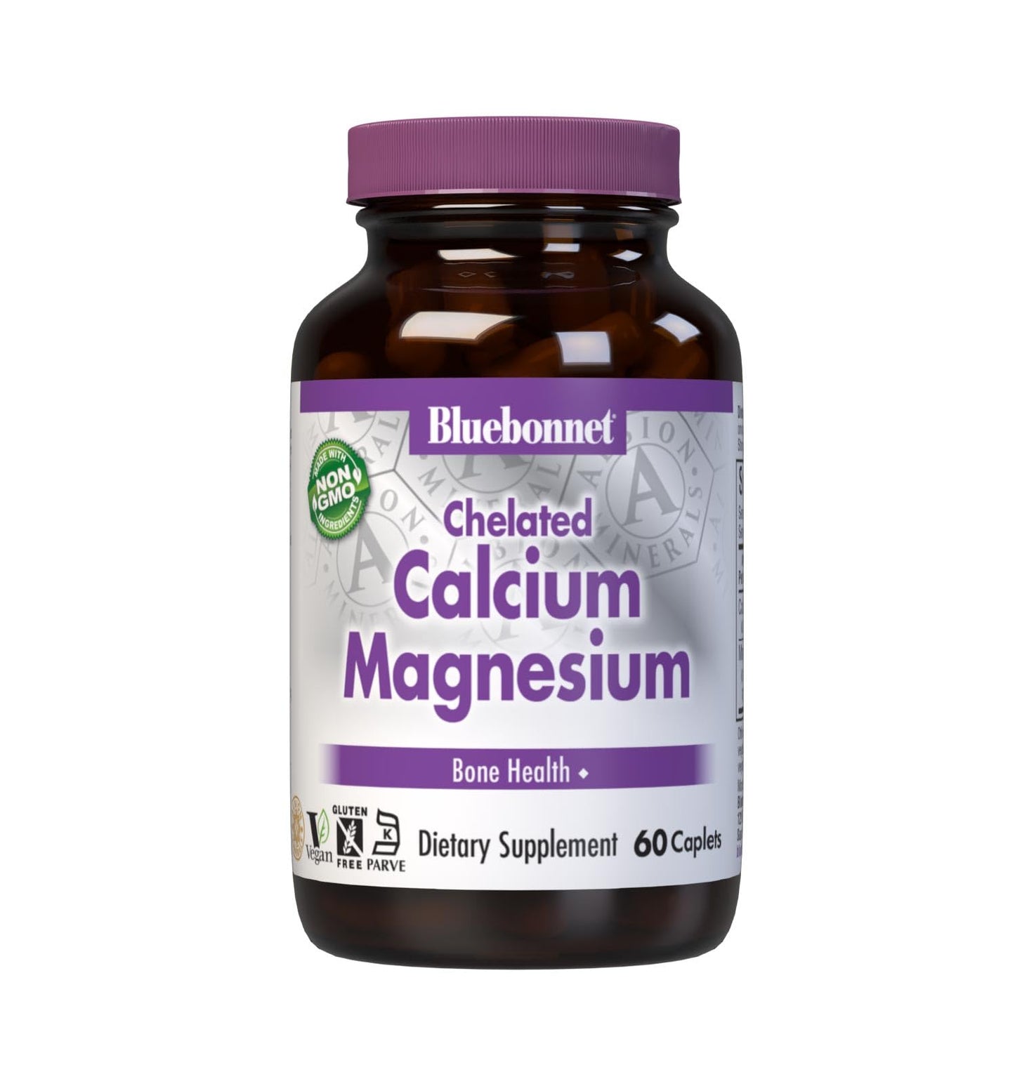 BlueBonnet Albion Chelated Calcium Magnesium Tablets, 60 Count