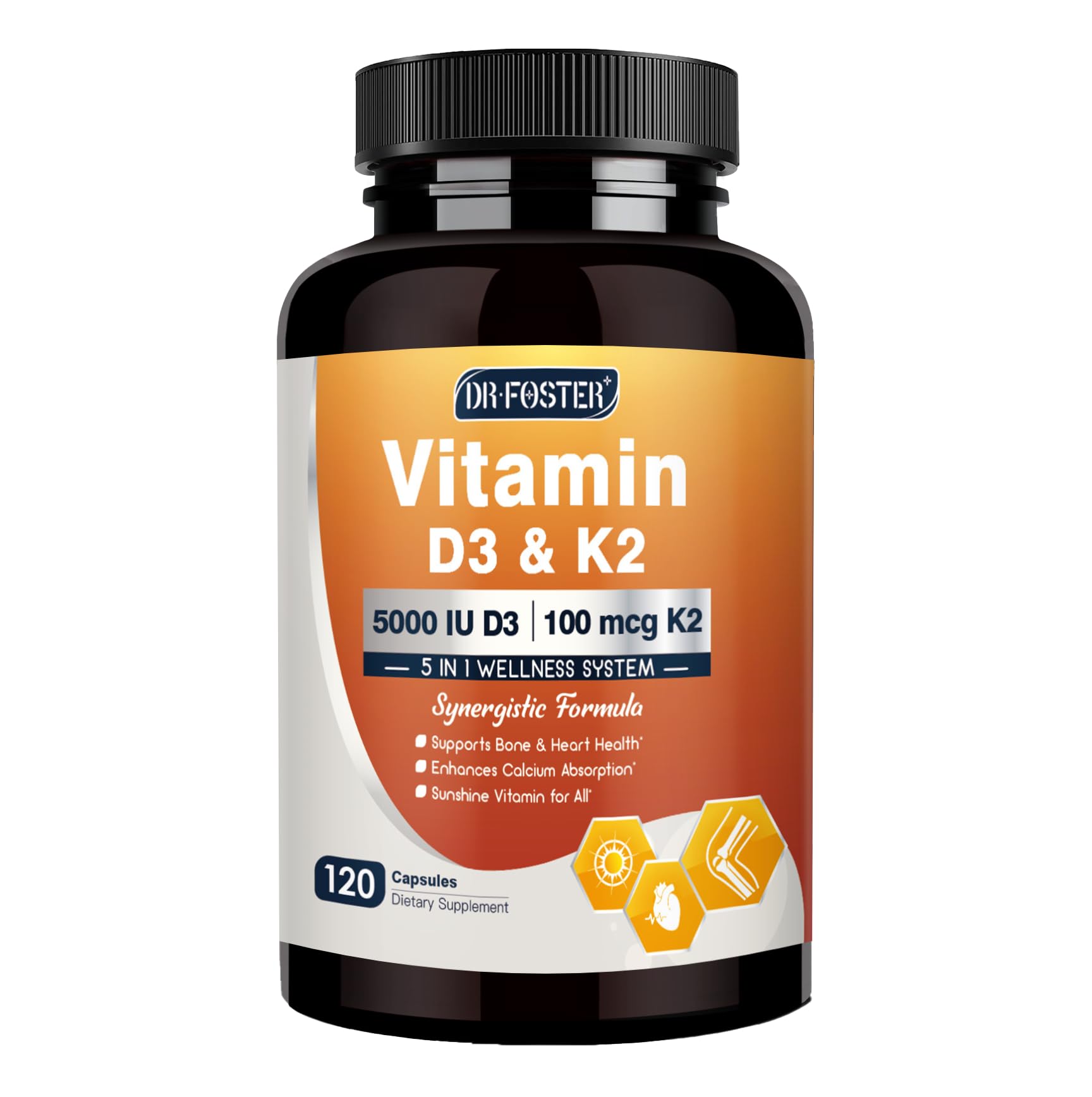 DRFOSTER Vitamin D3 & K2 Capsules 120