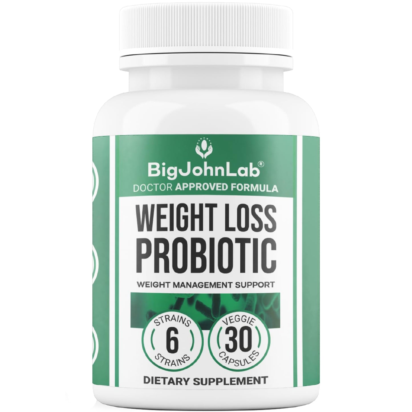 BIGJOHNLAB Probiotics for Weight Management & Bloating Capsules, 30 Capsules
