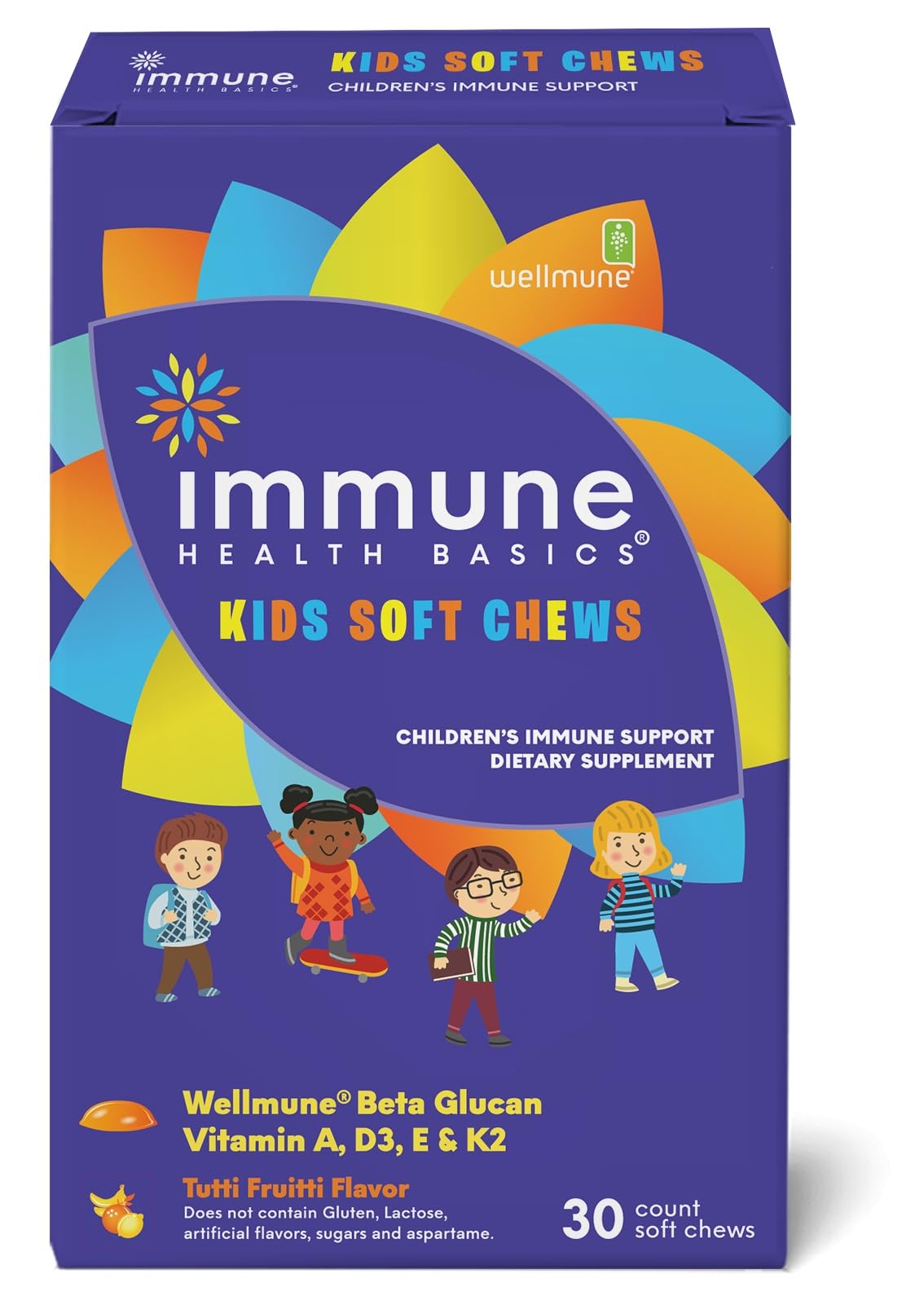 Immune Health Basics Kids Soft Chews with Wellmune Natural Beta Glucan, 30 Soft Chews