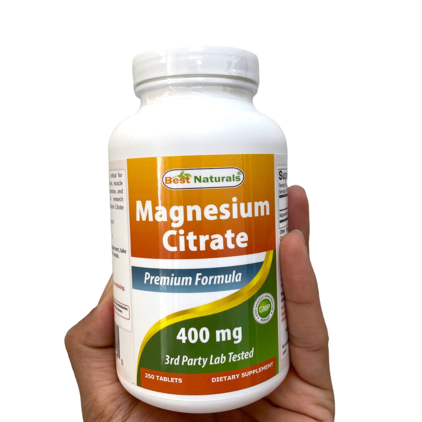 Best Naturals Magnesium Citrate 400 mg Elemental Magnesium per 2 Tablets, 250 Tablets