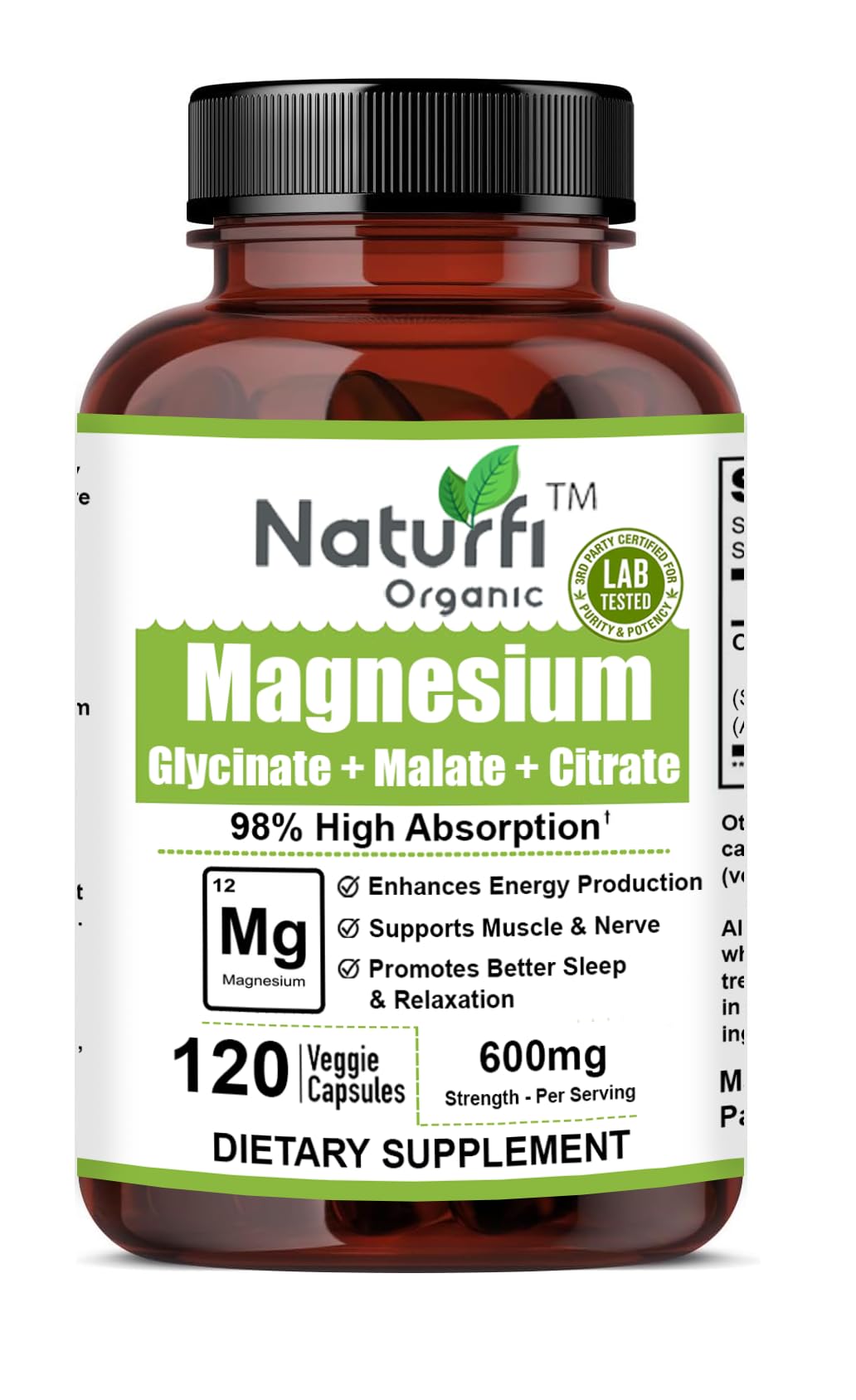 Naturfi Organic Triple Magnesium Complex 120 Capsules