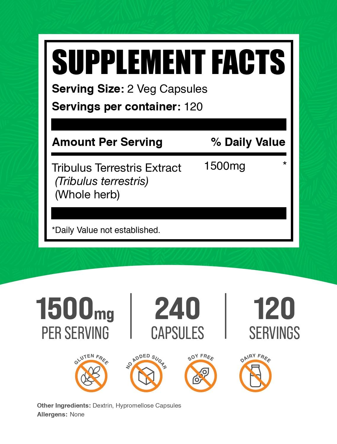 BulkSupplements Tribulus Terrestris Capsules 270 Count