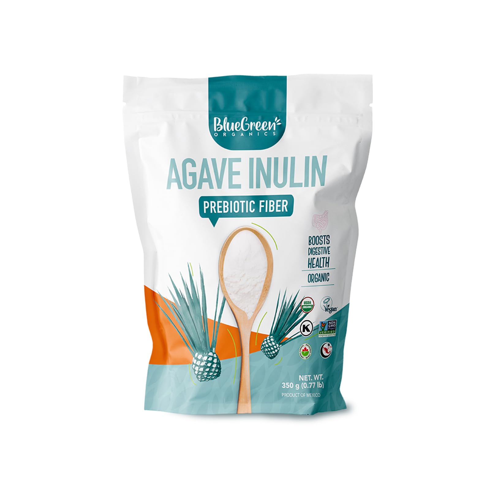 BLUEGREEN Agave Inulin Fiber Powder, 12.32 Ounce