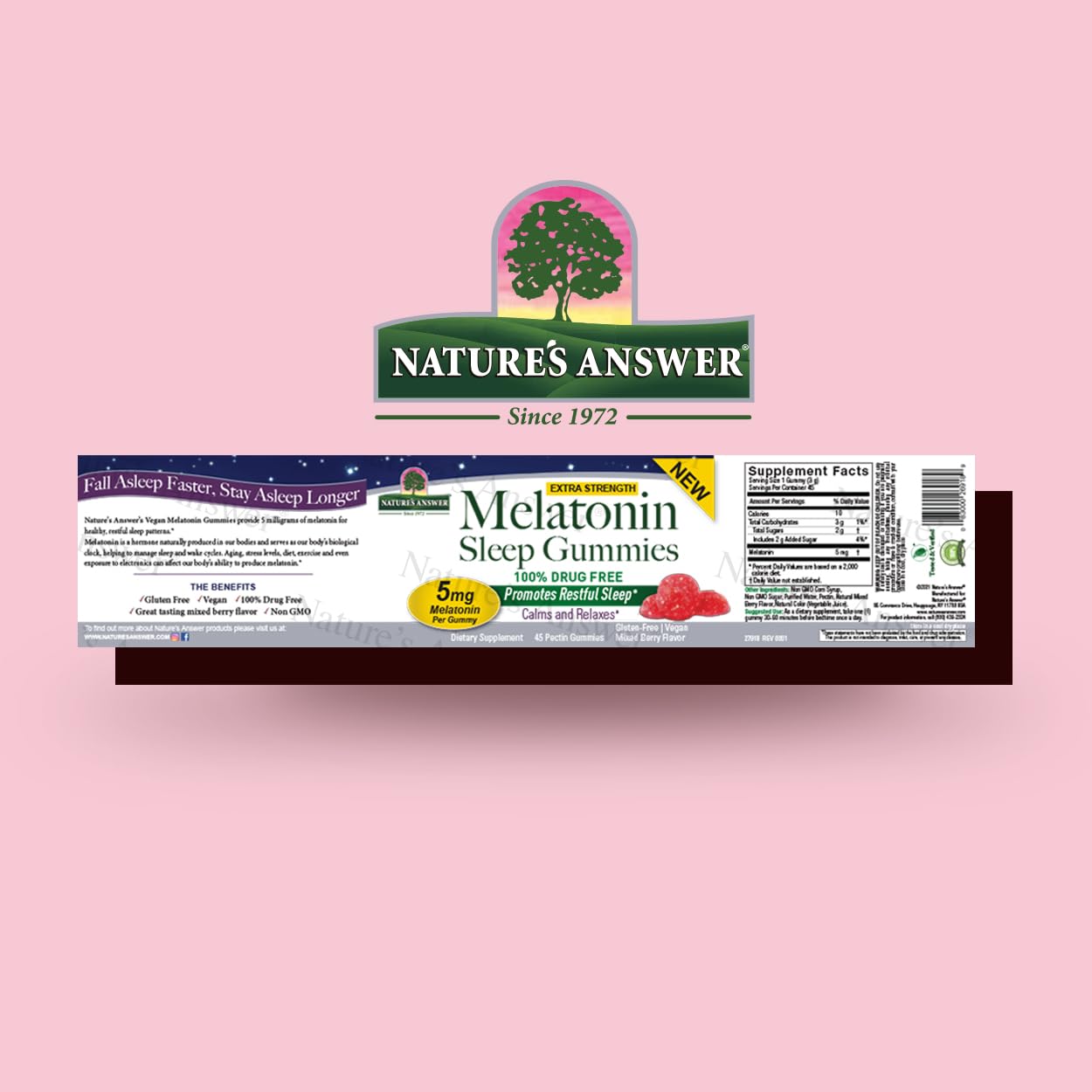 Nature's Answer Melatonin Sleep Gummies 5mg, 45 Gummies, 1 Count