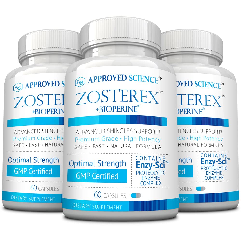 Approved Science Zosterex Extra-Strength L-Lysine 1000mg, Vitamin B Complex, Zinc - Immune Support & Cold Sore Treatment, 180 Capsules
