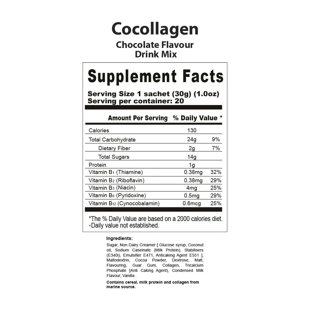 EDMARK COCOLLAGEN Flavored Powder, Marine Collagen with Natural Extracts, 20 Sachets