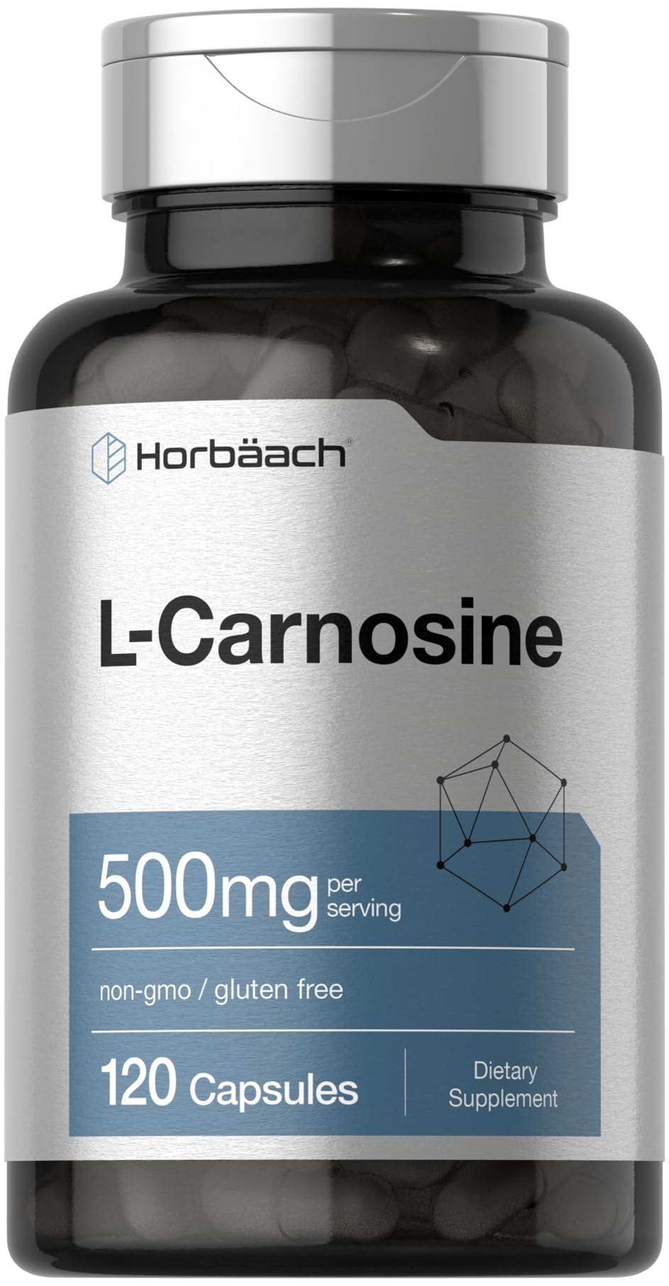 Horbäach L-Carnosine 500mg Capsules 120 Count