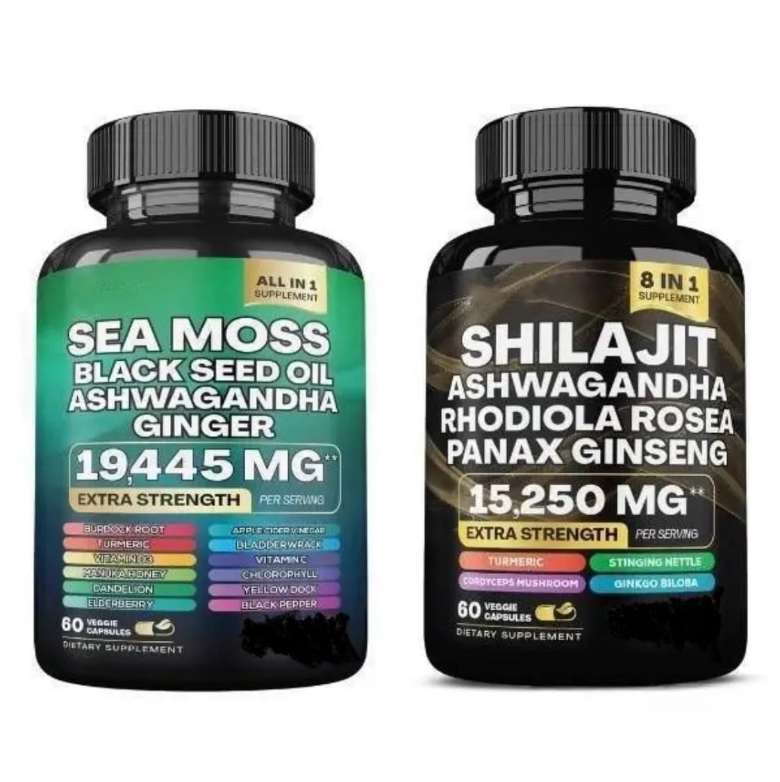 Generic Sea Moss & Shilajit Capsule Bundle, 120 Capsules