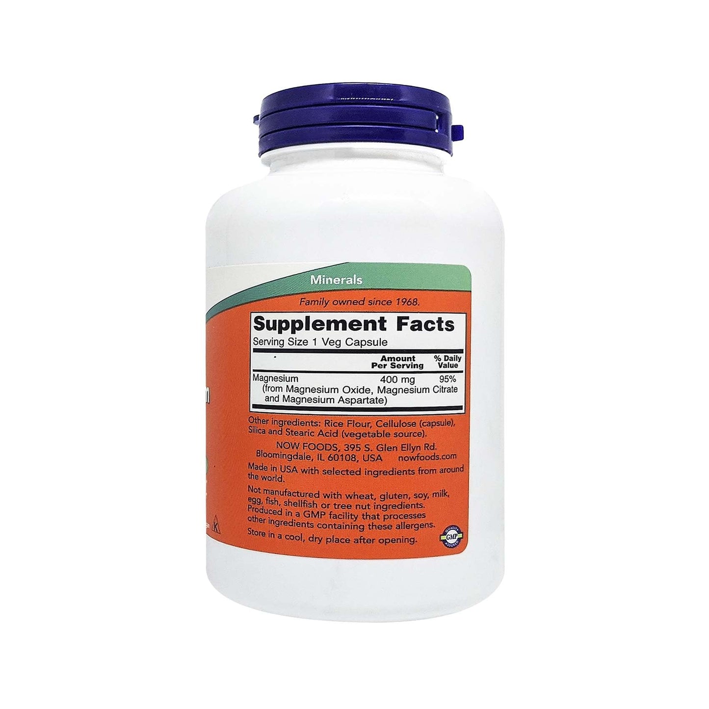 NOW Foods Magnesium 400mg Capsules 180 Count